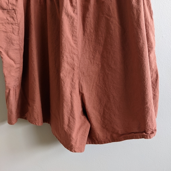 H&M Rust Brown Cotton Weave Puff Sleeve Playsuit - Picture 11 of 11